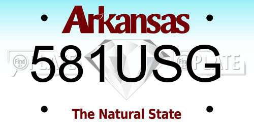 581USG Arkansas License Plate