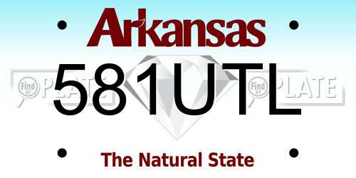 581UTL Arkansas License Plate