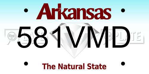 581VMD Arkansas License Plate