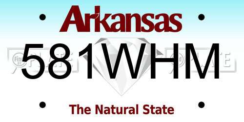 581WHM Arkansas License Plate