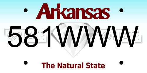 581WWW Arkansas License Plate