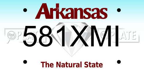 581XMI Arkansas License Plate