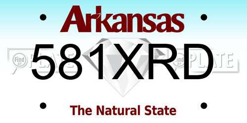 581XRD Arkansas License Plate