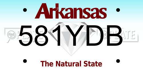581YDB Arkansas License Plate
