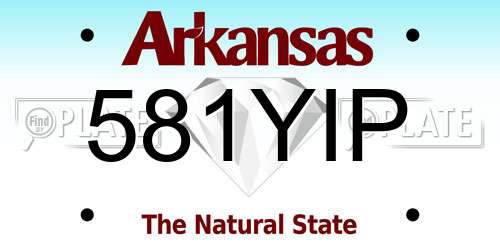 581YIP Arkansas License Plate