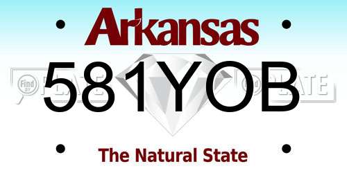 581YOB Arkansas License Plate