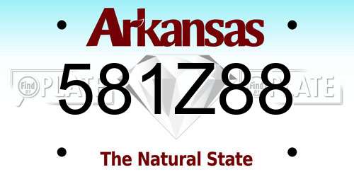 581Z88 Arkansas License Plate