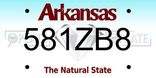581ZB8 Arkansas License Plate