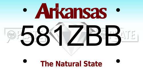 581ZBB Arkansas License Plate