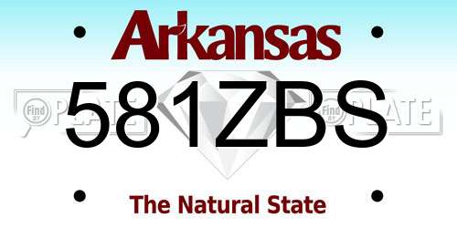 581ZBS Arkansas License Plate