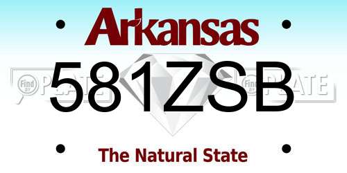 581ZSB Arkansas License Plate