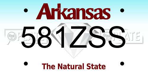 581ZSS Arkansas License Plate