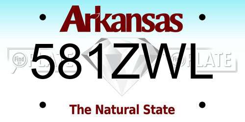 581ZWL Arkansas License Plate