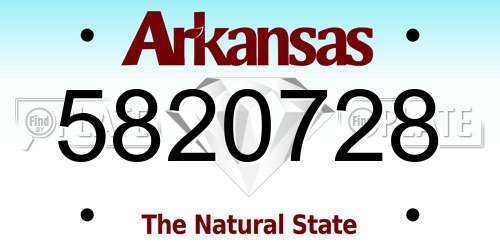 5820728 Arkansas License Plate