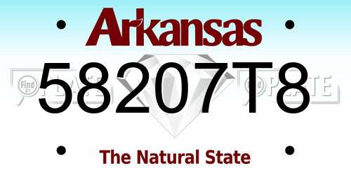 58207T8 Arkansas License Plate