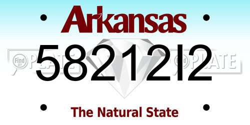 58212I2 Arkansas License Plate