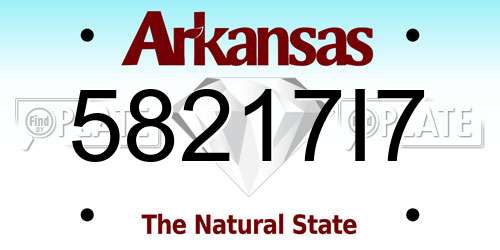 58217I7 Arkansas License Plate