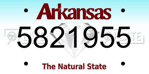 5821955 Arkansas License Plate