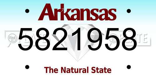 5821958 Arkansas License Plate