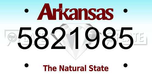 5821985 Arkansas License Plate