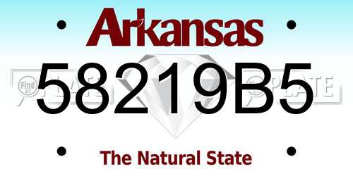 58219B5 Arkansas License Plate