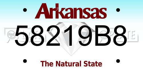 58219B8 Arkansas License Plate