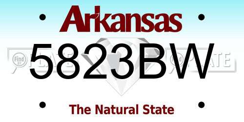 5823BW Arkansas License Plate