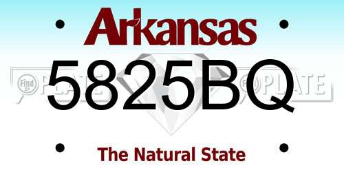 5825BQ Arkansas License Plate