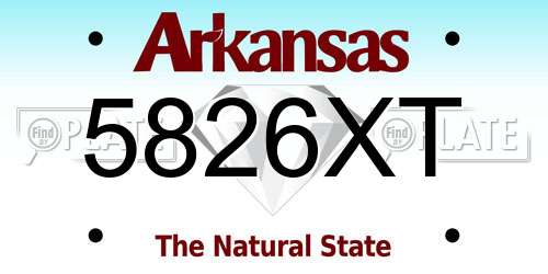 5826XT Arkansas License Plate