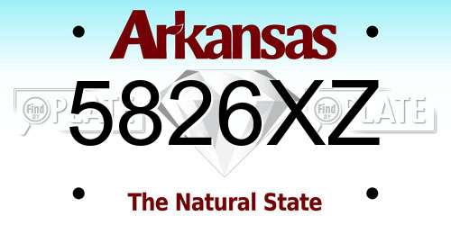 5826XZ Arkansas License Plate