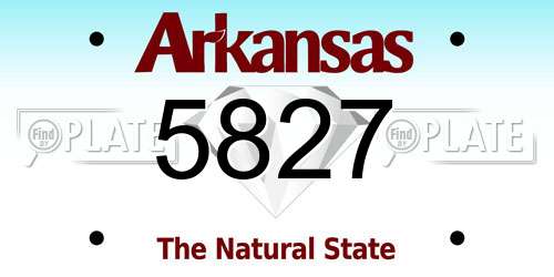 5827 Arkansas License Plate