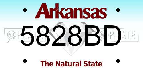 5828BD Arkansas License Plate