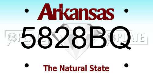 5828BQ Arkansas License Plate