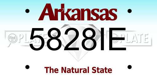 5828IE Arkansas License Plate