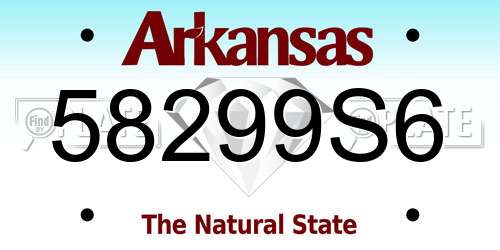 58299S6 Arkansas License Plate