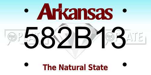 582B13 Arkansas License Plate
