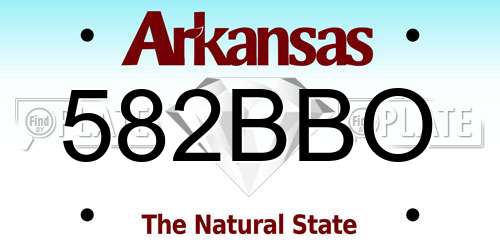 582BBO Arkansas License Plate