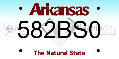582BS0 Arkansas License Plate