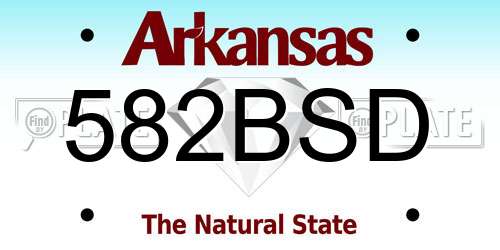 582BSD Arkansas License Plate