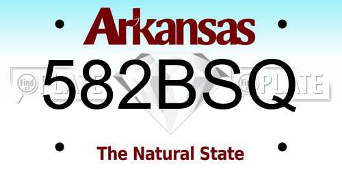 582BSQ Arkansas License Plate