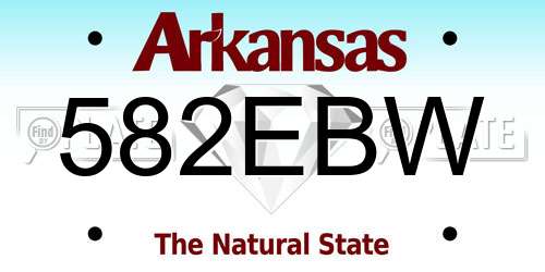 582EBW Arkansas License Plate
