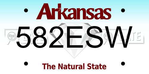 582ESW Arkansas License Plate