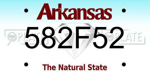582F52 Arkansas License Plate