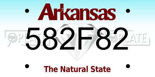 582F82 Arkansas License Plate