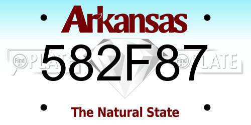 582F87 Arkansas License Plate