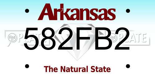 582FB2 Arkansas License Plate