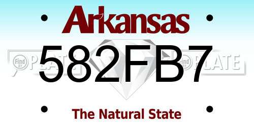 582FB7 Arkansas License Plate