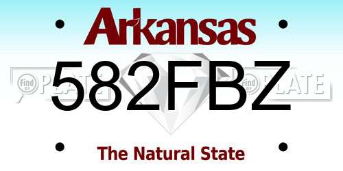582FBZ Arkansas License Plate