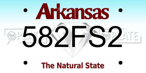 582FS2 Arkansas License Plate