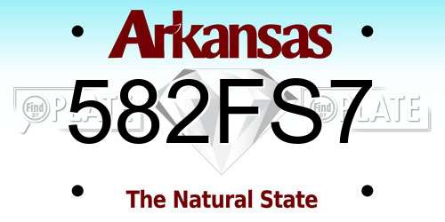 582FS7 Arkansas License Plate
